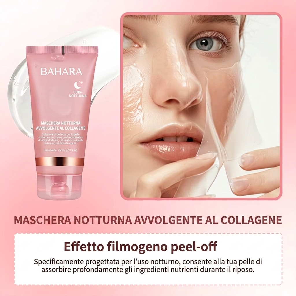 Crema Gel al Collagene | Maschera Notturna Idratante e Rassodante