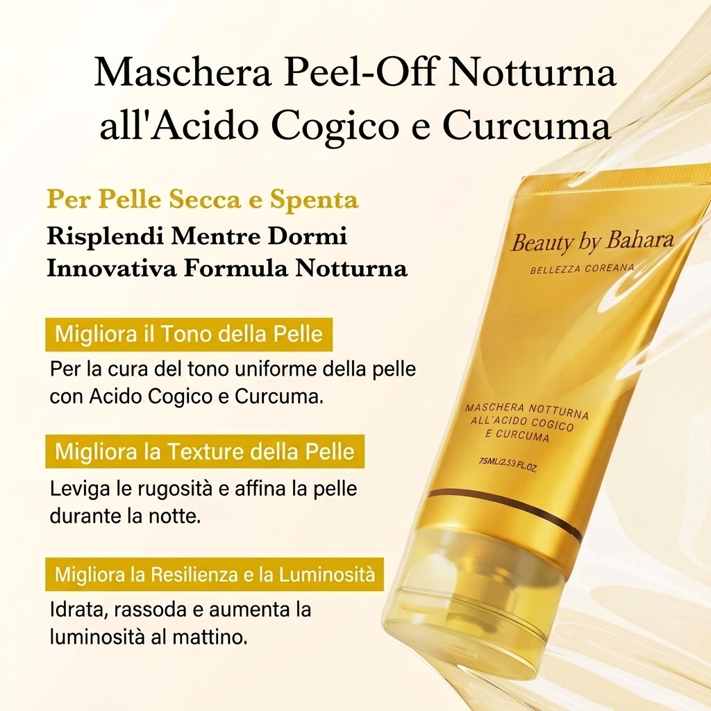 Maschera Notturna Avvolgente alla Curcuma e Acido Kojico